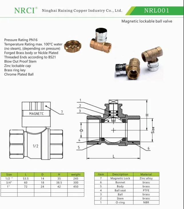 Brass Anti-Theft Magnetic Lockable Ball Valve for Potable Water From China Manufacturer